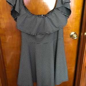 Boohoo Gingham off the shoulder dress